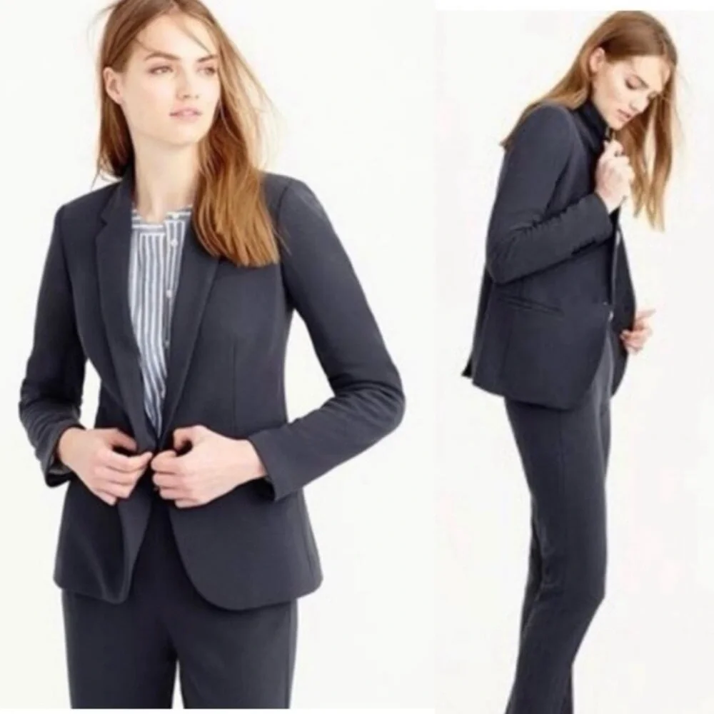 J. Crew Single‎ Button Blazer Jacket in Bonded Crepe